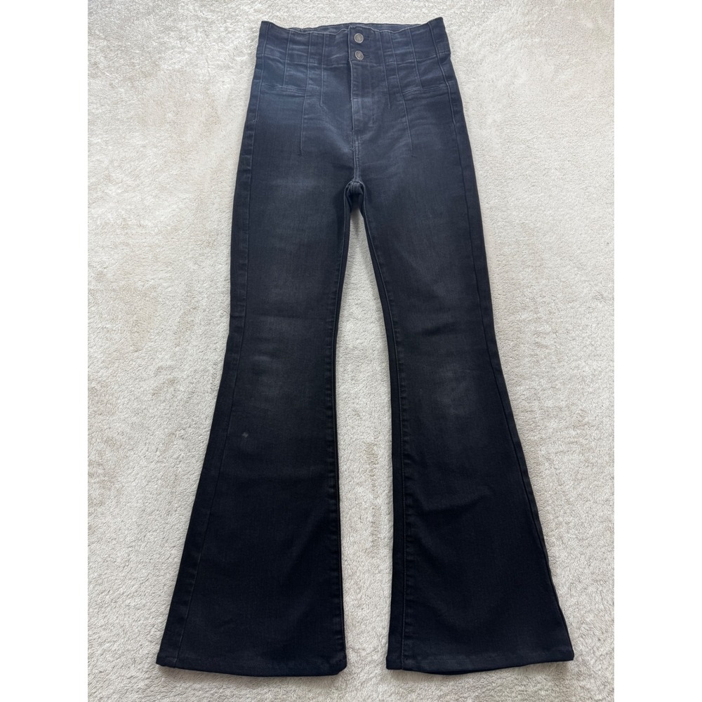 We The Free Womens Just Float On Flare High Rise Black Jeans 27 Meas: 26x29